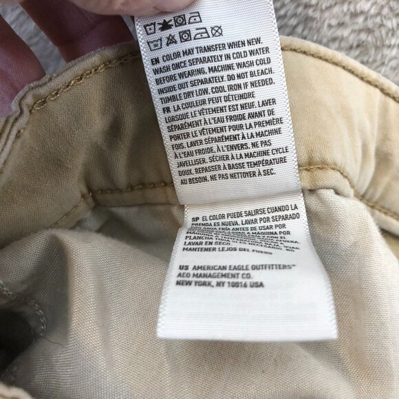 American Eagle Women's Beige Skinny Pants Size 10 Regular Fit Stretch - Picture 9 of 13